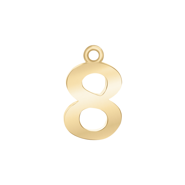 Classic Number Pendants in 14K Gold (15 mm)
