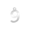 Classic Number Pendants in Sterling Silver (15 mm)