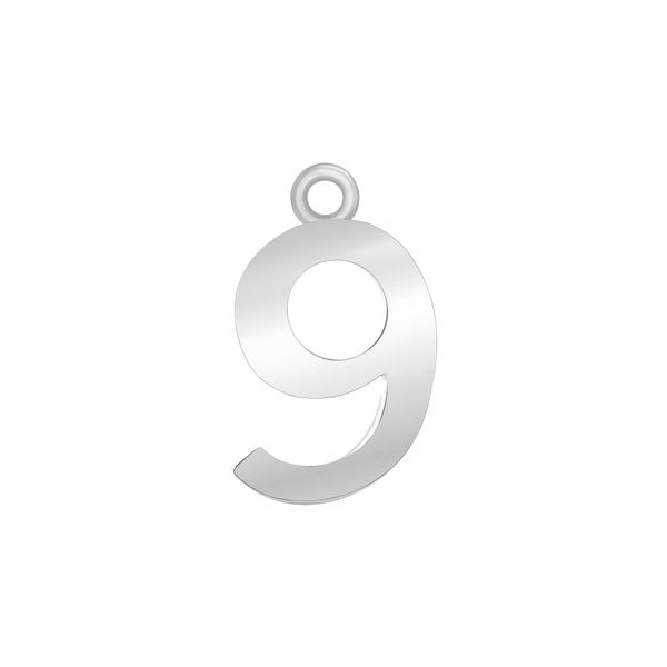 Classic Number Pendants in Sterling Silver (15 mm)