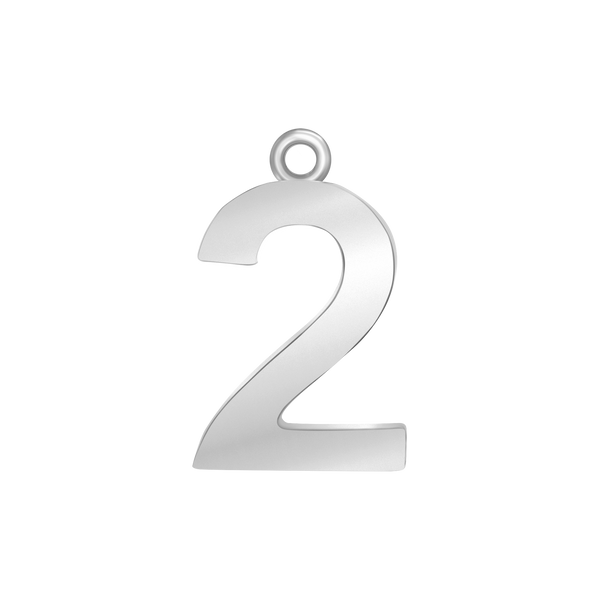 Classic Number Pendants in Sterling Silver (20 mm)