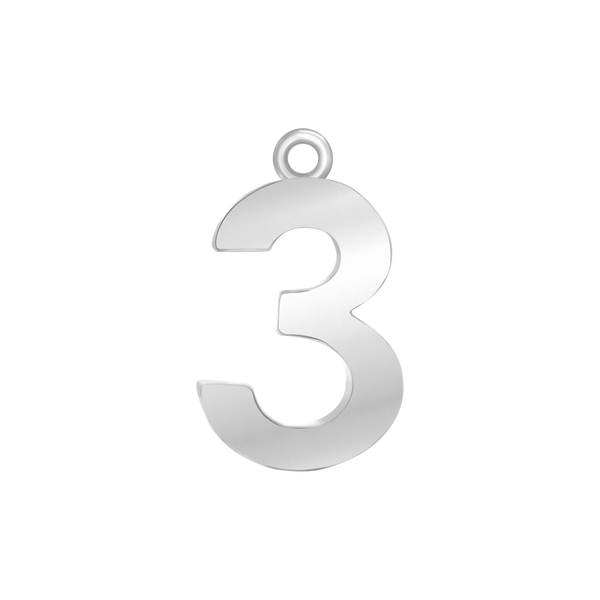 Classic Number Pendants in Sterling Silver (20 mm)