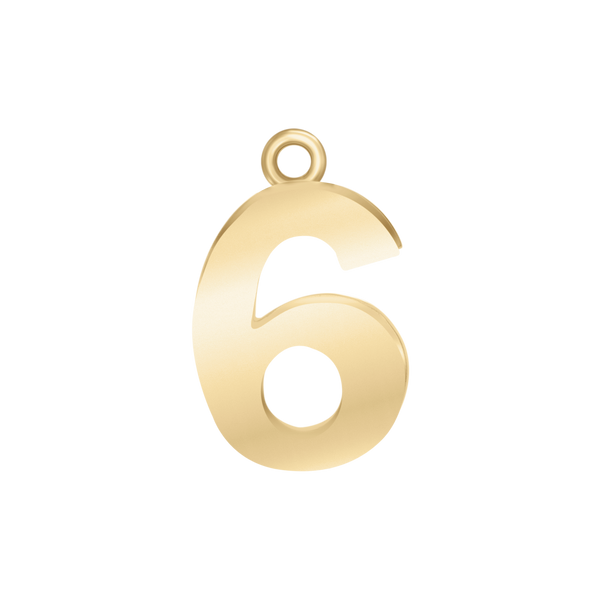 Classic Number Pendants in 14K Gold (20 mm)