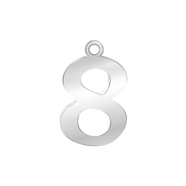 Classic Number Pendants in Sterling Silver (20 mm)