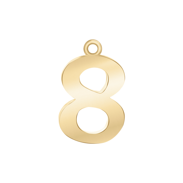 Classic Number Pendants in 14K Gold (20 mm)