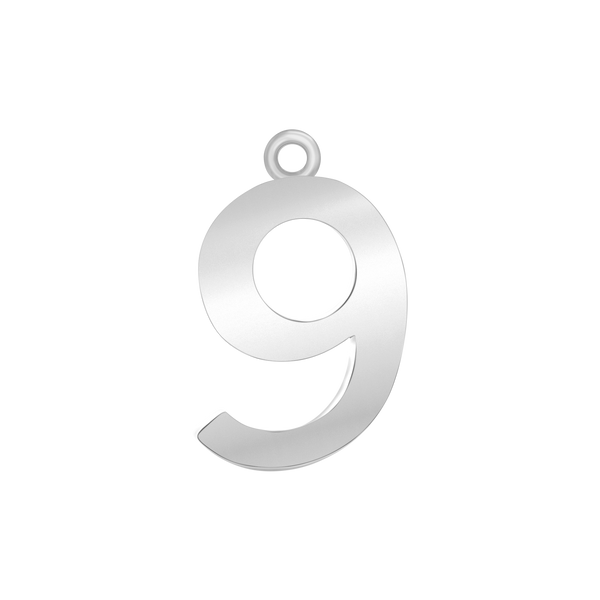 Classic Number Pendants in Sterling Silver (20 mm)