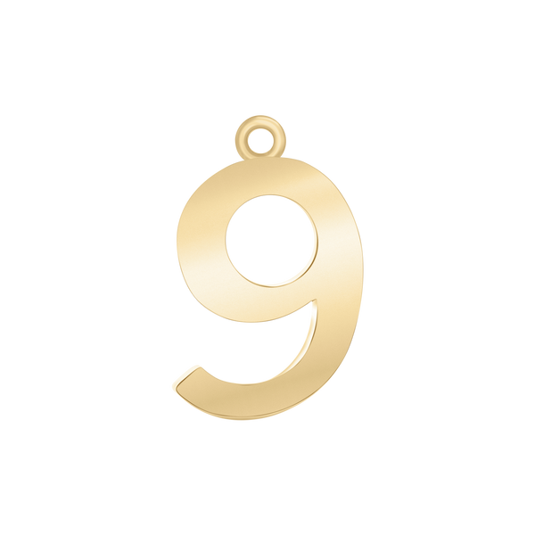 Classic Number Pendants in 14K Gold (20 mm)
