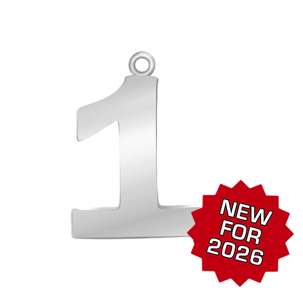 Classic Number Pendants in Sterling Silver (25 mm)