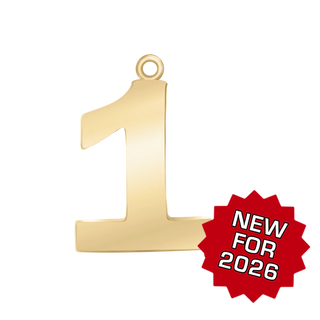 Classic Number Pendants in 14K Gold (25 mm)