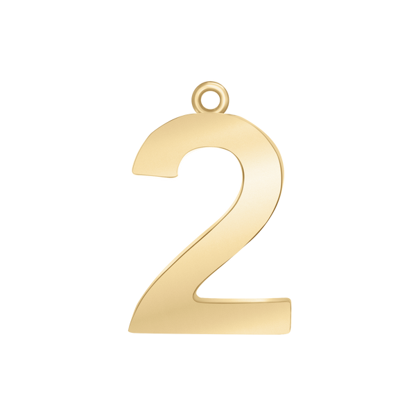 Classic Number Pendants in 14K Gold (25 mm)