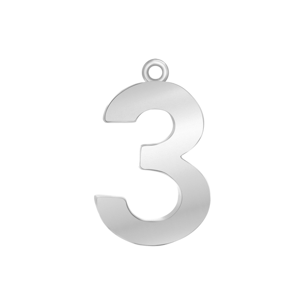 Classic Number Pendants in Sterling Silver (25 mm)