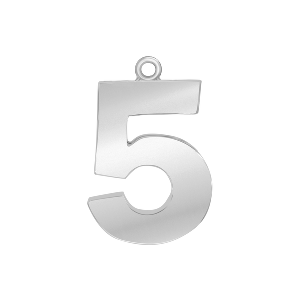 Classic Number Pendants in Sterling Silver (25 mm)