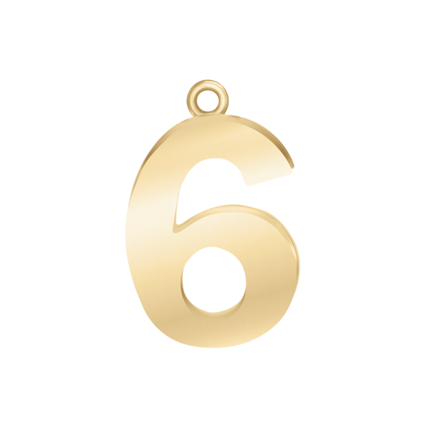 Classic Number Pendants in 14K Gold (25 mm)