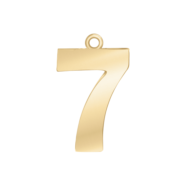 Classic Number Pendants in 14K Gold (25 mm)
