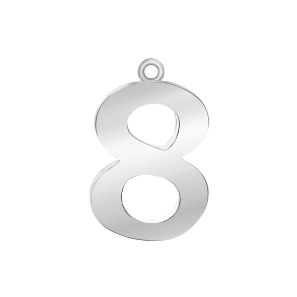 Classic Number Pendants in Sterling Silver (25 mm)