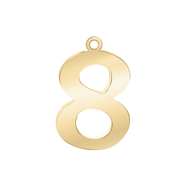 Classic Number Pendants in 14K Gold (25 mm)