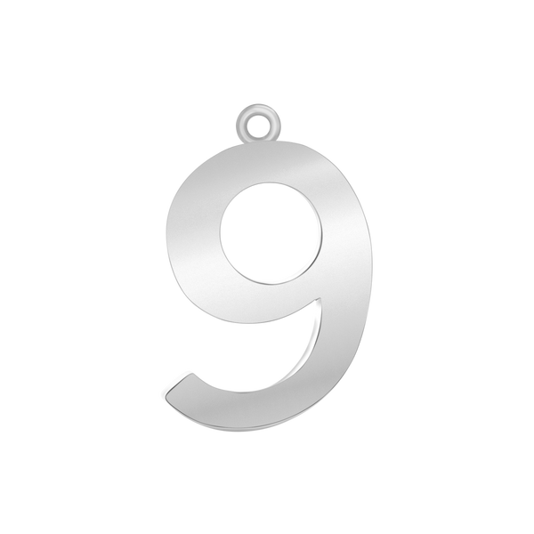 Classic Number Pendants in Sterling Silver (25 mm)