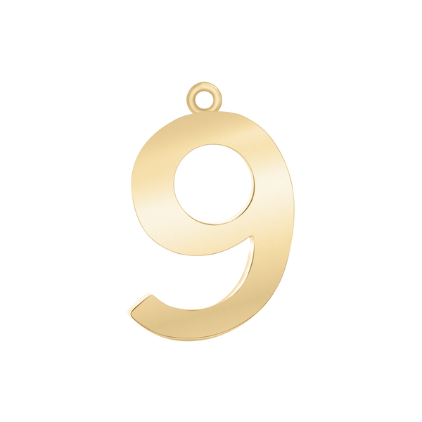 Classic Number Pendants in 14K Gold (25 mm)