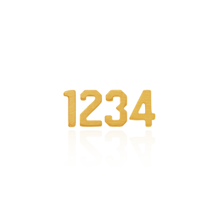 Basic Numbers in 14K Gold (3mm) (Semi-Polished)