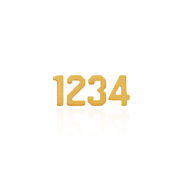 Basic Numbers in 14K Gold (3mm) (Semi-Polished)