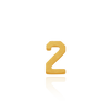 Basic Numbers in 14K Gold (3mm) (Semi-Polished)