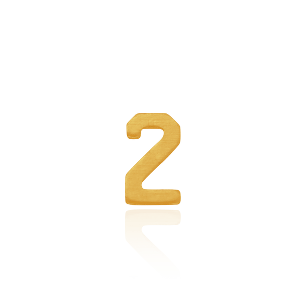 Basic Numbers in 14K Gold (3mm) (Semi-Polished)