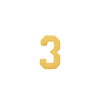 Basic Numbers in 14K Gold (3mm) (Semi-Polished)