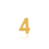 Basic Numbers in 14K Gold (3mm) (Semi-Polished)