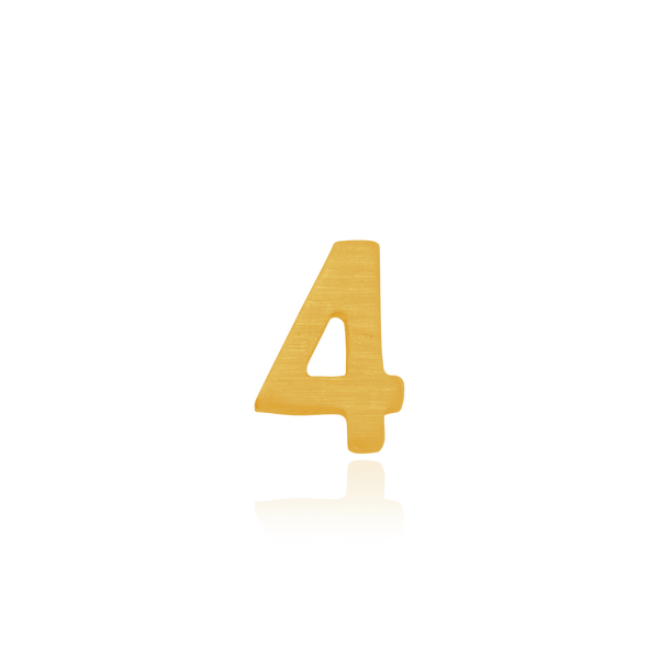 Basic Numbers in 14K Gold (3mm) (Semi-Polished)