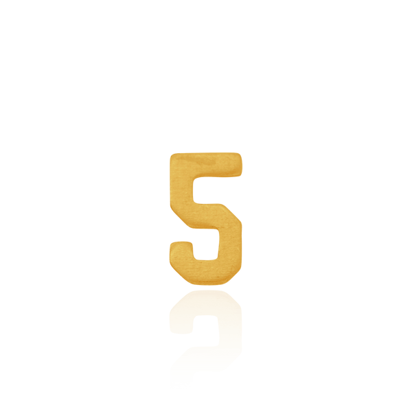 Basic Numbers in 14K Gold (3mm) (Semi-Polished)