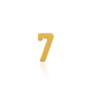 Basic Numbers in 14K Gold (3mm) (Semi-Polished)