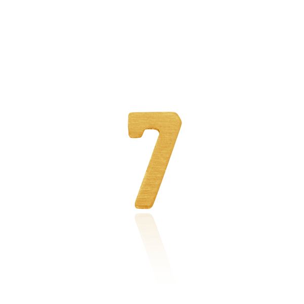 Basic Numbers in 14K Gold (3mm) (Semi-Polished)
