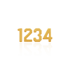 Basic Numbers in 14K Gold (4.7mm) (Semi-Polished)