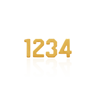 Basic Numbers in 14K Gold (4.7mm) (Semi-Polished)