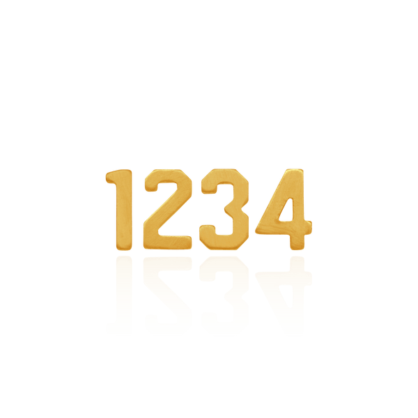 Basic Numbers in 14K Gold (4.7mm) (Semi-Polished)