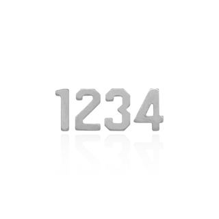 Basic Numbers in Sterling Silver (4.7mm) (Semi-Polished)