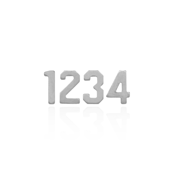 Basic Numbers in Sterling Silver (4.7mm) (Semi-Polished)