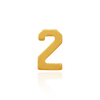 Basic Numbers in 14K Gold (4.7mm) (Semi-Polished)