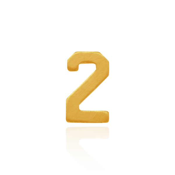 Basic Numbers in 14K Gold (4.7mm) (Semi-Polished)