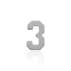 Basic Numbers in Sterling Silver (4.7mm) (Semi-Polished)