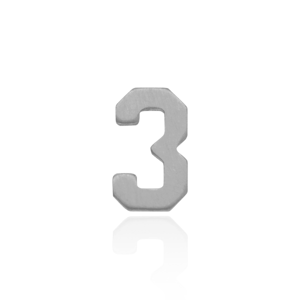 Basic Numbers in Sterling Silver (4.7mm) (Semi-Polished)