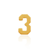 Basic Numbers in 14K Gold (4.7mm) (Semi-Polished)