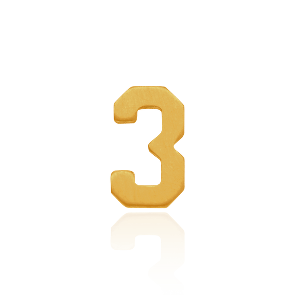 Basic Numbers in 14K Gold (4.7mm) (Semi-Polished)