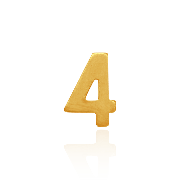 Basic Numbers in 14K Gold (4.7mm) (Semi-Polished)