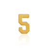 Basic Numbers in 14K Gold (4.7mm) (Semi-Polished)