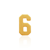 Basic Numbers in 14K Gold (4.7mm) (Semi-Polished)