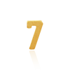 Basic Numbers in 14K Gold (4.7mm) (Semi-Polished)