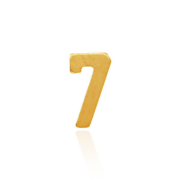 Basic Numbers in 14K Gold (4.7mm) (Semi-Polished)