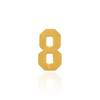 Basic Numbers in 14K Gold (4.7mm) (Semi-Polished)
