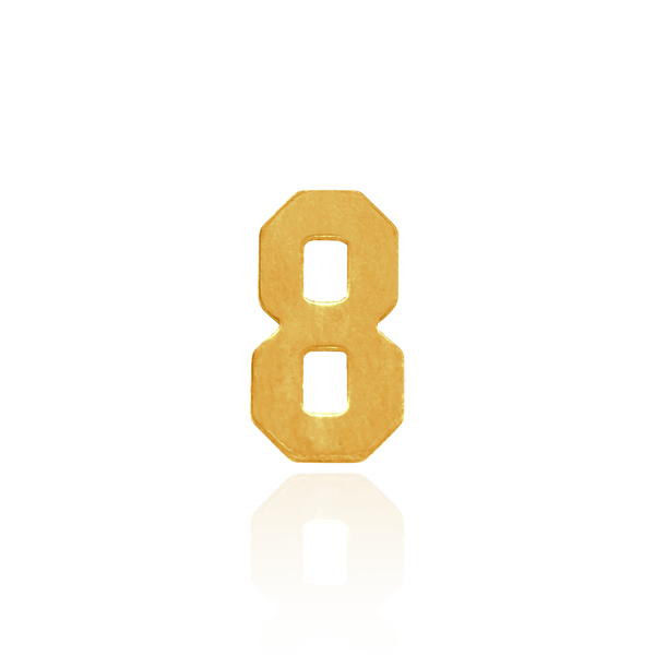 Basic Numbers in 14K Gold (4.7mm) (Semi-Polished)