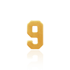 Basic Numbers in 14K Gold (4.7mm) (Semi-Polished)